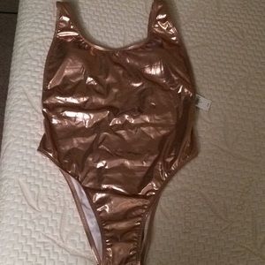 Metallic High leg one piece swimsuit